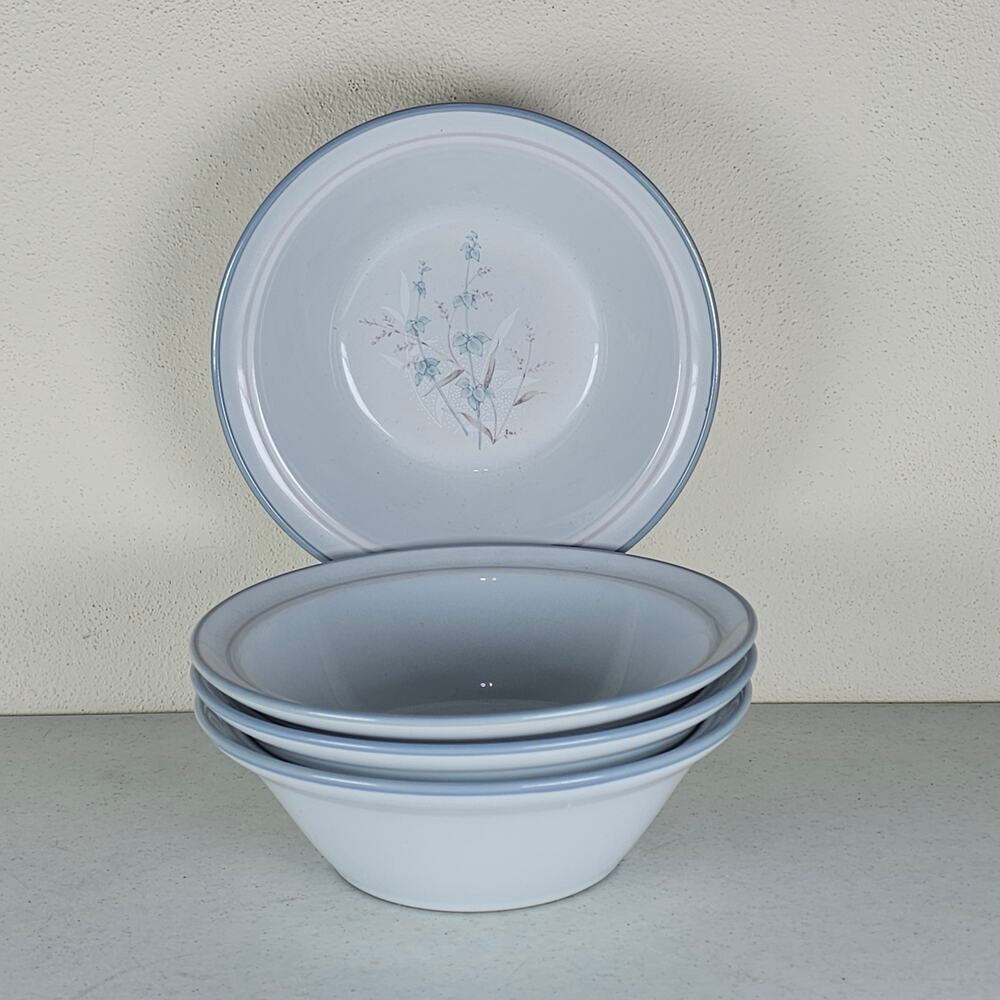Set of 4 Noritake Stoneware Woodstock 8354 Cereal Bowls 6 1/2" Japan VTG.